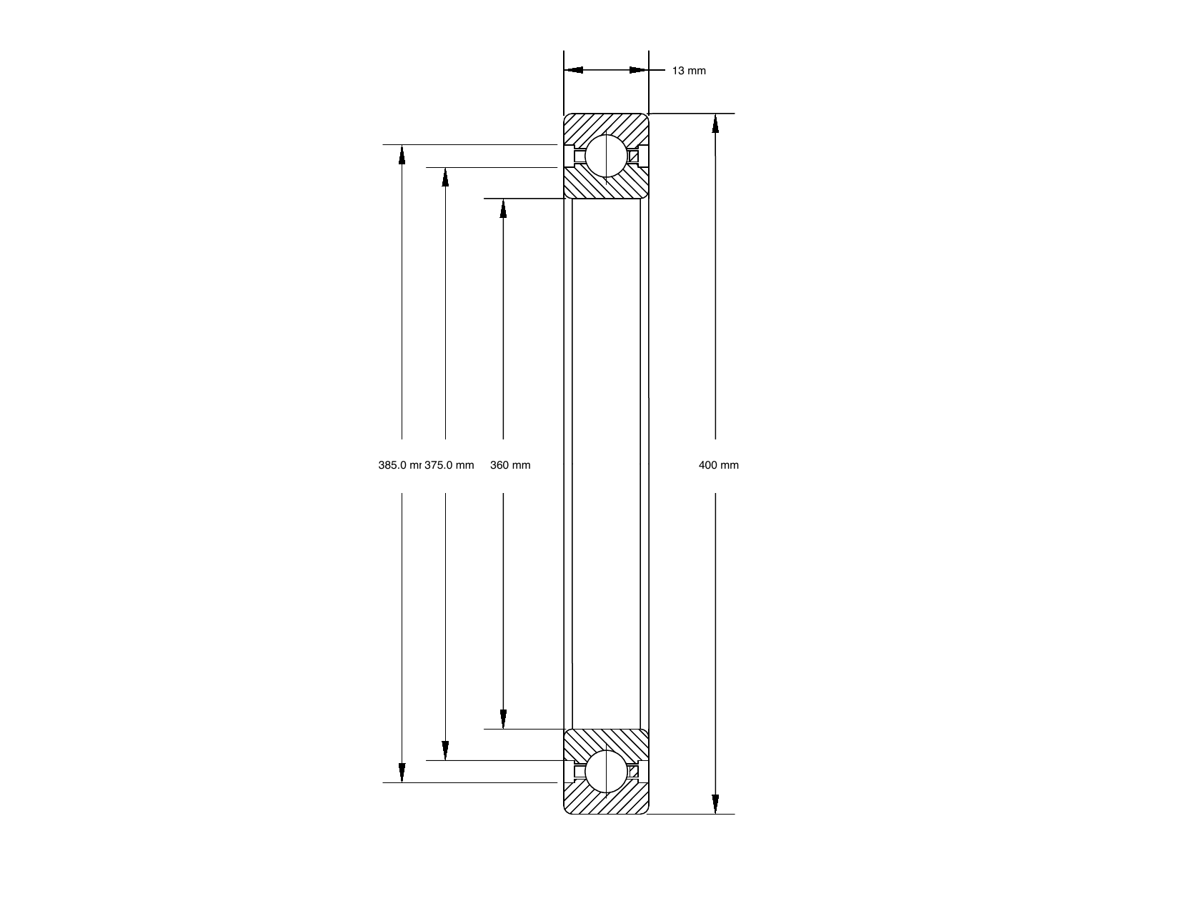 PRIUS BEARINGS K36020CP0 dimensioned mechanical drawing