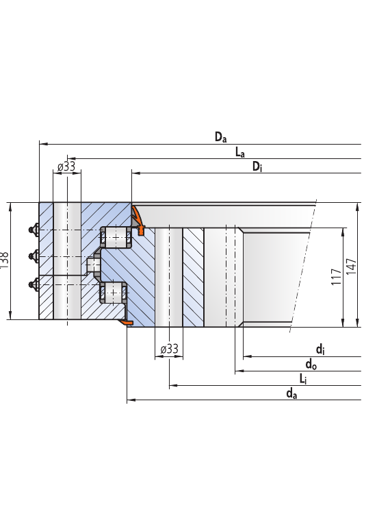 PRIUS BEARINGS 32-25 2000/2-06860 2D section drawing