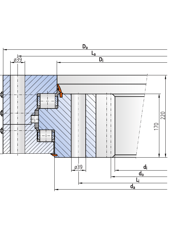 PRIUS BEARINGS 32-40 3550/2-07490 2D section drawing