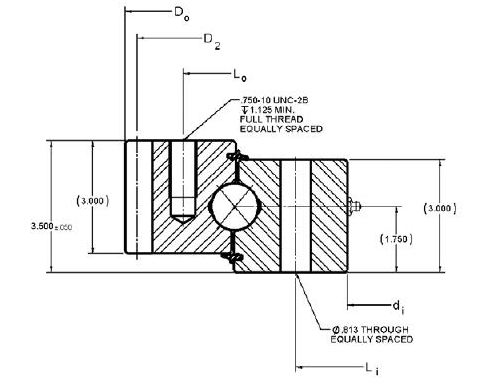 PRIUS BEARINGS HT10-42E1Z 2D section drawing
