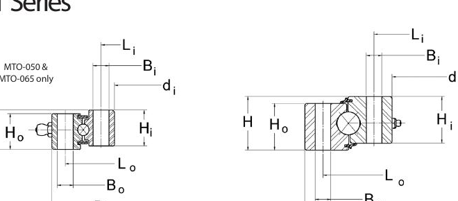 PRIUS BEARINGS MTO-122T 2D section drawing