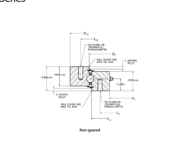 PRIUS BEARINGS KH-166P 2D section drawing