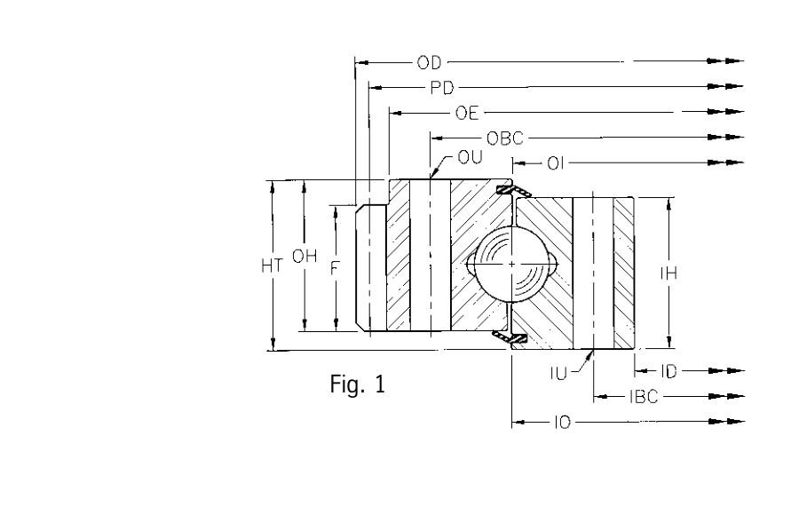 PRIUS BEARINGS A14-18E1L 2D section drawing