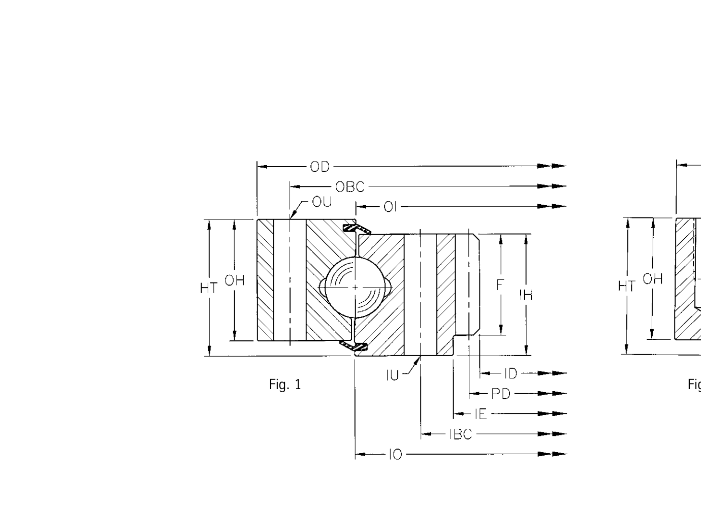 PRIUS BEARINGS A14-54N10C 2D section drawing