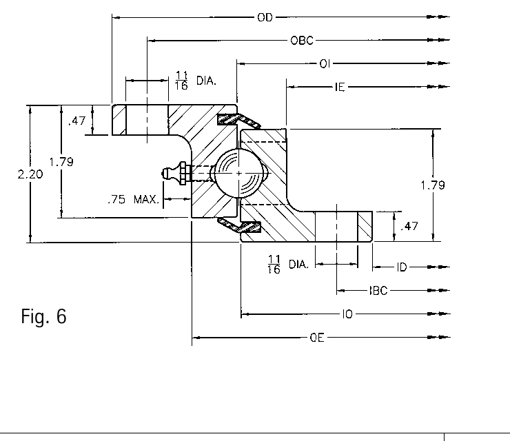 PRIUS BEARINGS L6-22P9ZD 2D section drawing