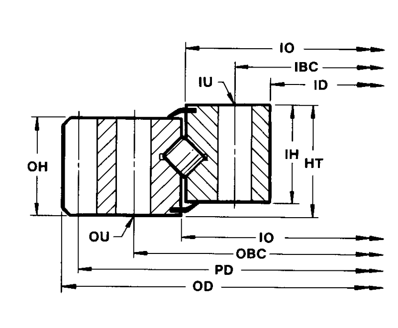PRIUS BEARINGS L6-16E9Z 2D section drawing