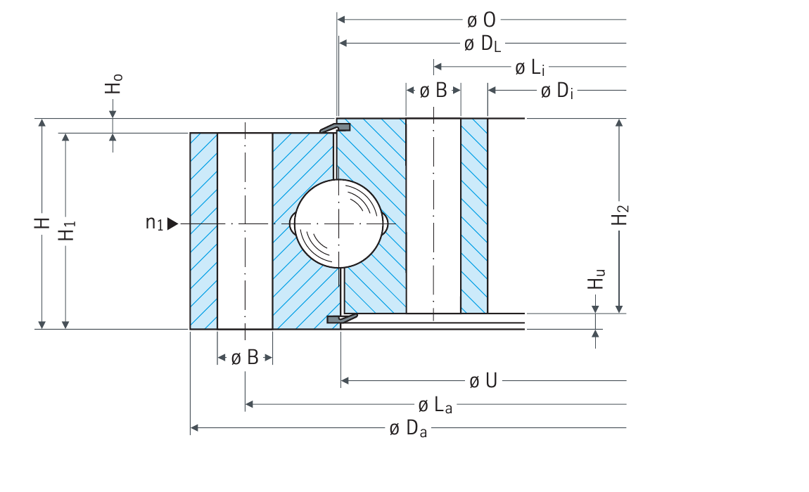 PRIUS BEARINGS 060.25.0555.000.11.1504 2D section drawing