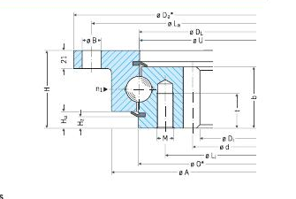 PRIUS BEARINGS Type 110/1100.2 2D section drawing