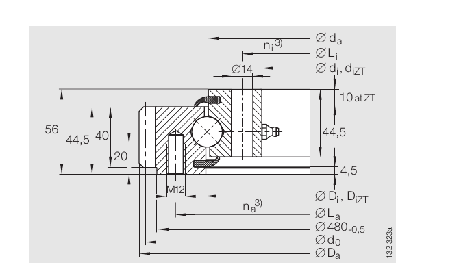PRIUS BEARINGS VSA 20 0544 N 2D section drawing