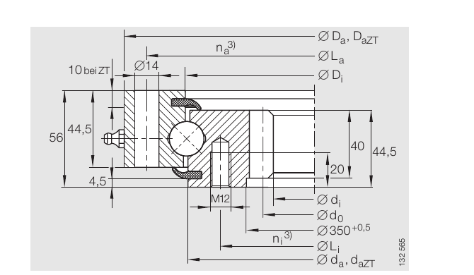 PRIUS BEARINGS VSI 20 0744 N 2D section drawing