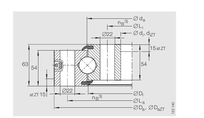 PRIUS BEARINGS VSU 25 0855 2D section drawing