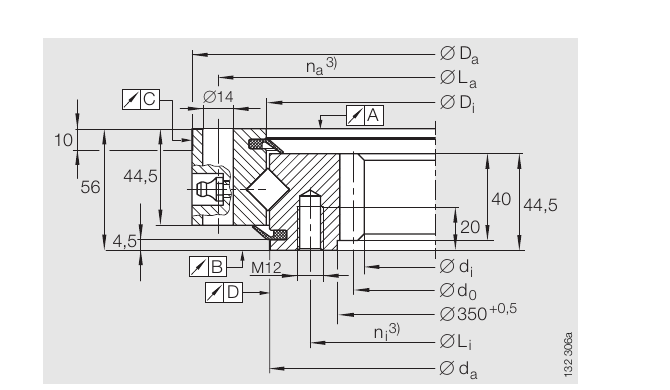 PRIUS BEARINGS XSI 14 0544 N 2D section drawing