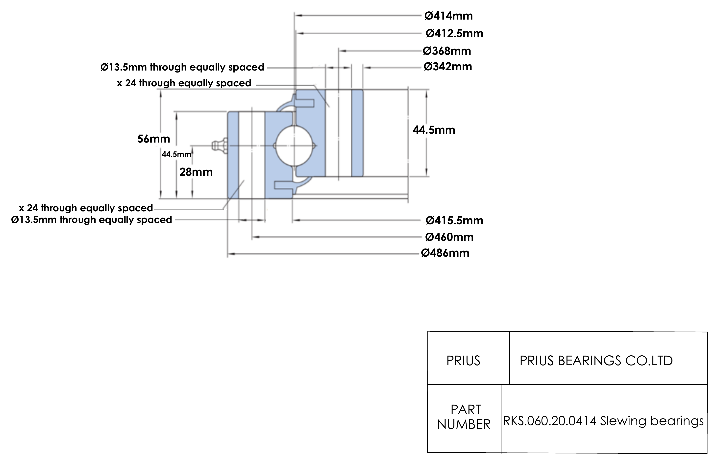 SKF RKS.060.20.0414 2D dimensional drawing PRIUS BEARINGS RKS.060.20.0414 2D dimensional drawing