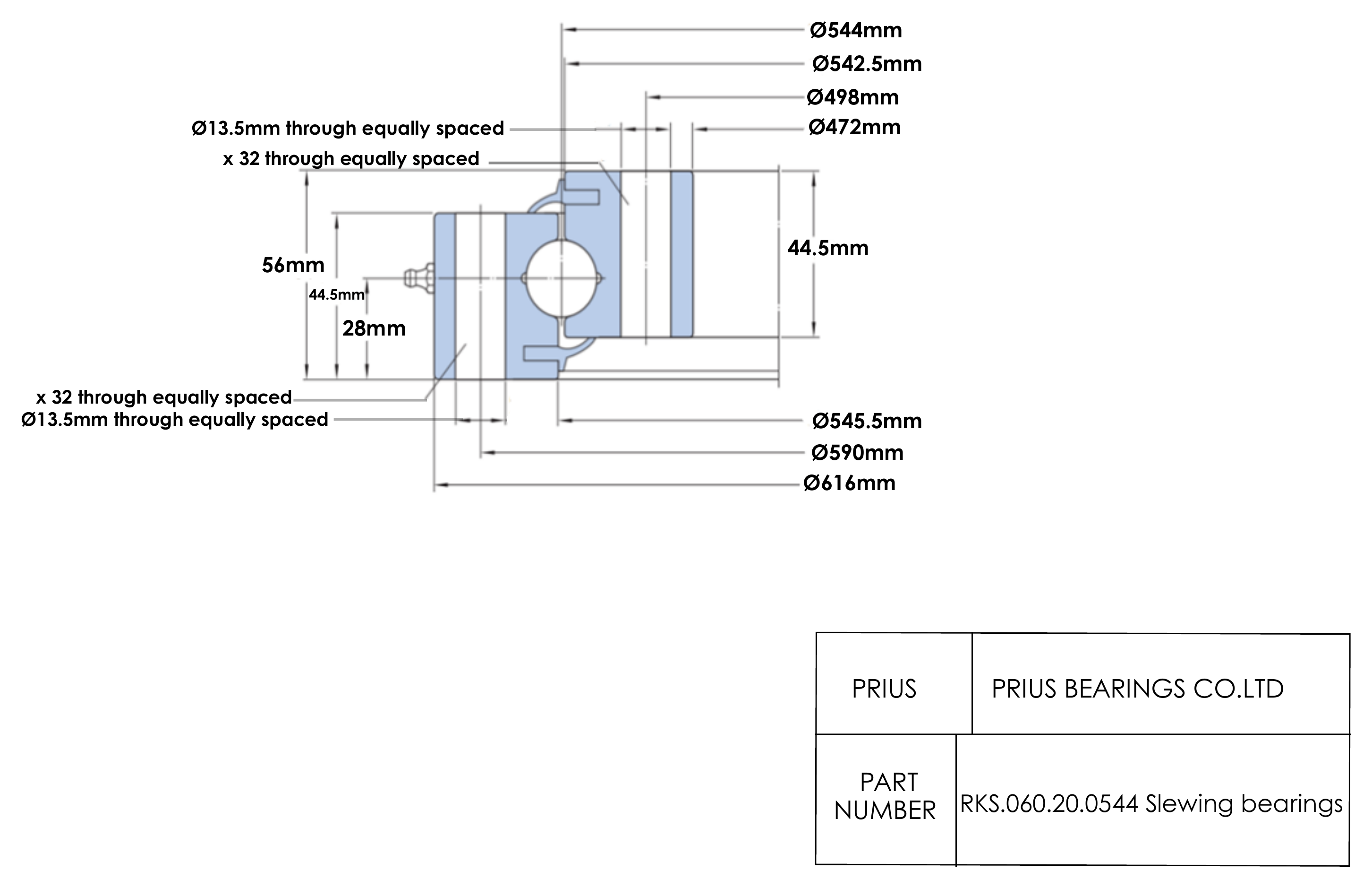 SKF RKS.060.20.0544 2D dimensional drawing PRIUS BEARINGS RKS.060.20.0544 2D dimensional drawing