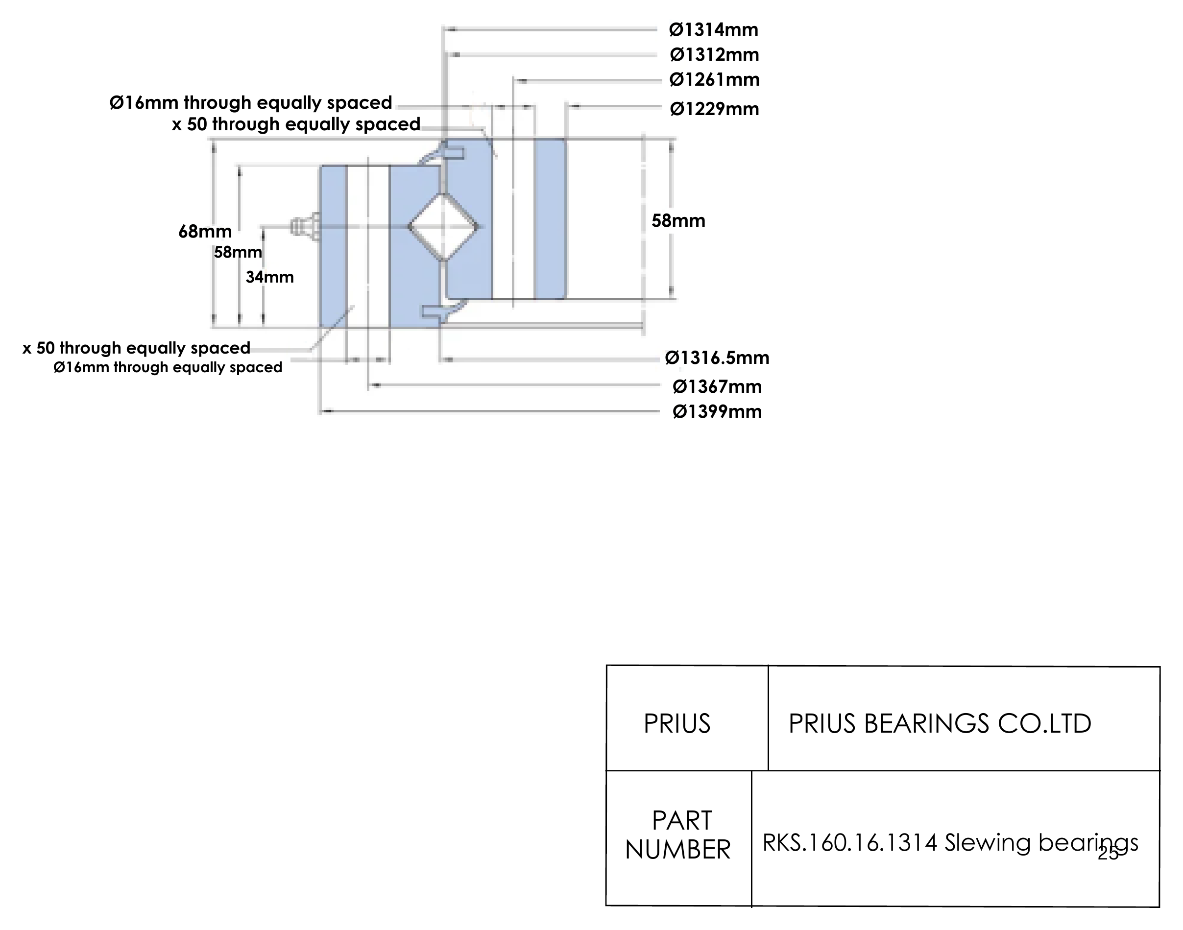 SKF RKS.160.16.1314 2D dimensional drawing PRIUS BEARINGS RKS.160.16.1314 2D dimensional drawing