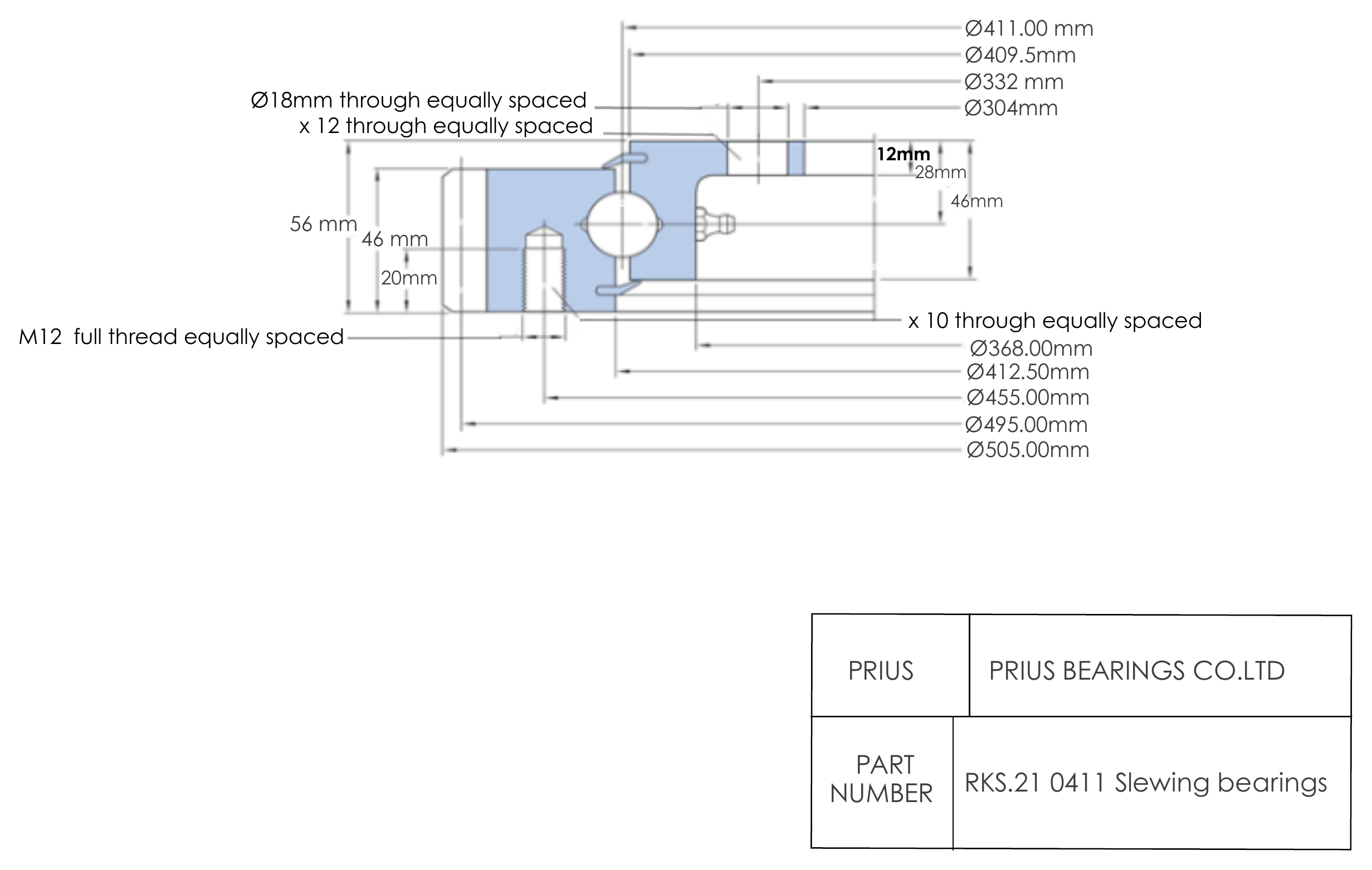 SKF RKS.21 0411 2D dimensional drawing PRIUS BEARINGS RKS.21 0411 2D dimensional drawing