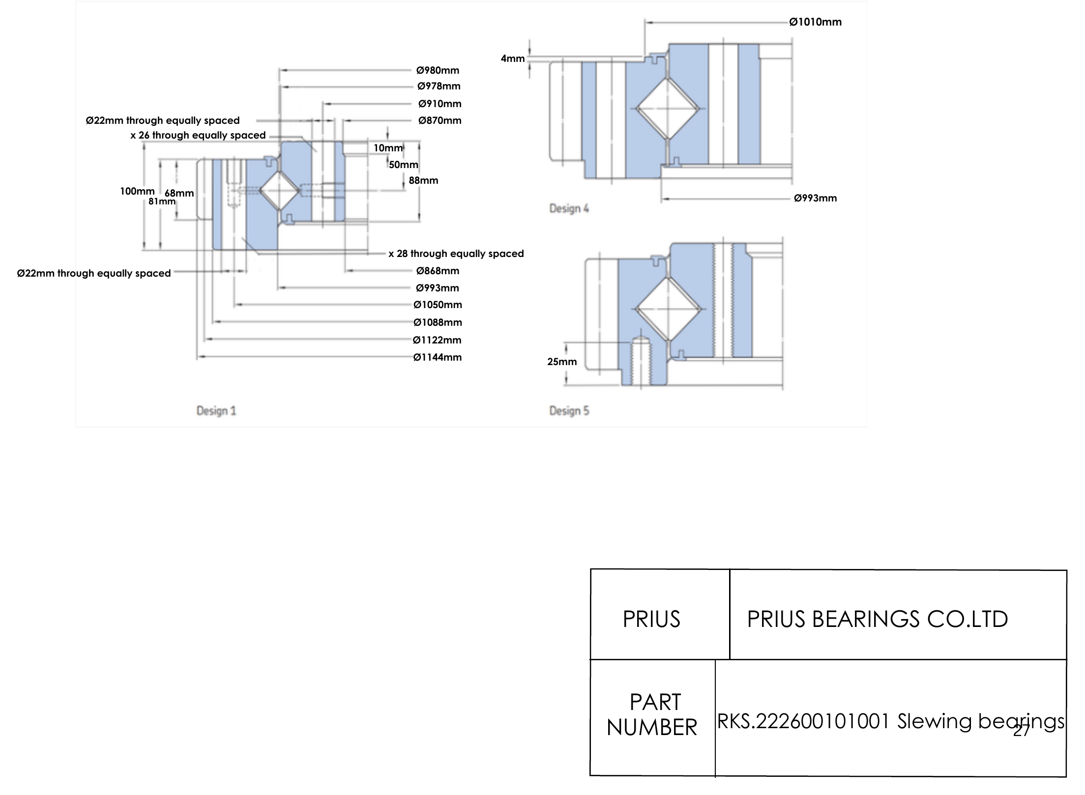 SKF RKS.222600101001 2D dimensional drawing PRIUS BEARINGS RKS.222600101001 2D dimensional drawing