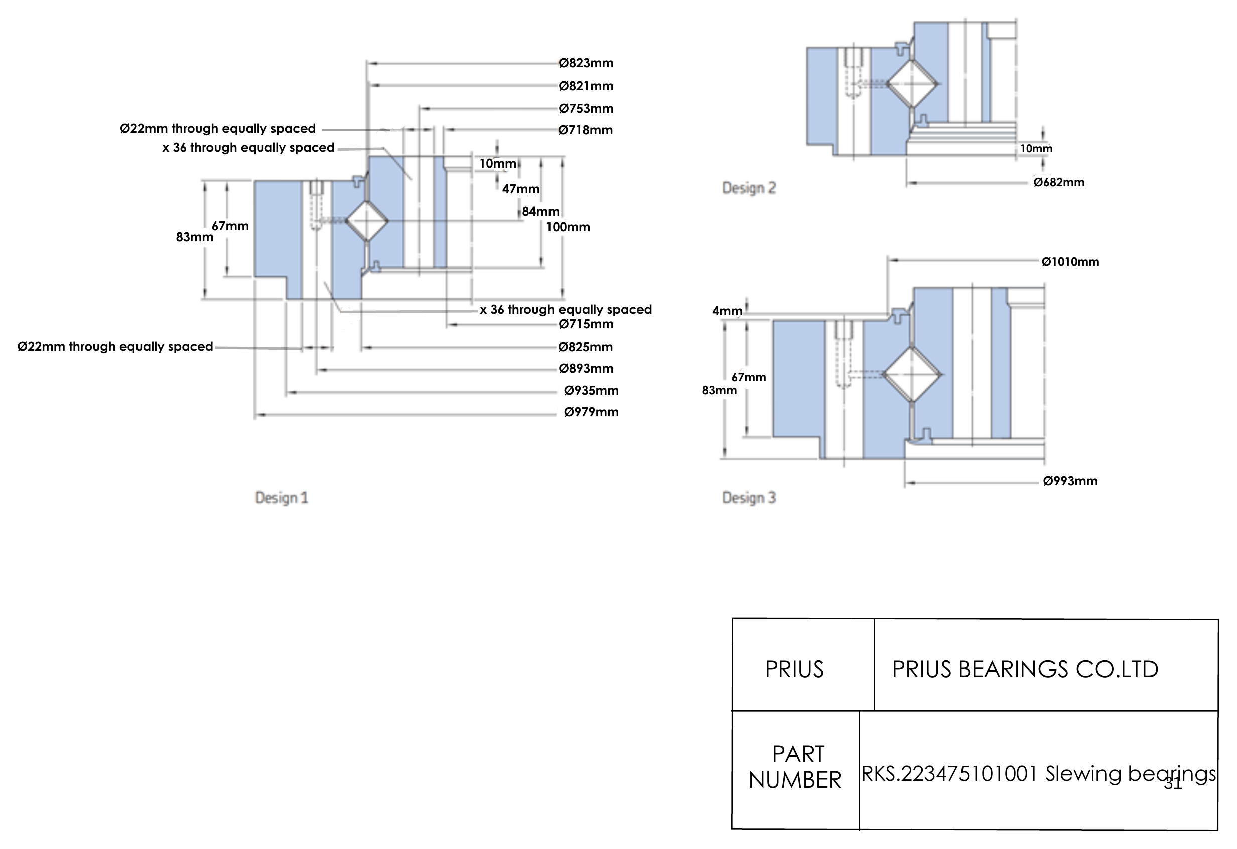 SKF RKS.223475101001 2D dimensional drawing PRIUS BEARINGS RKS.223475101001 2D dimensional drawing