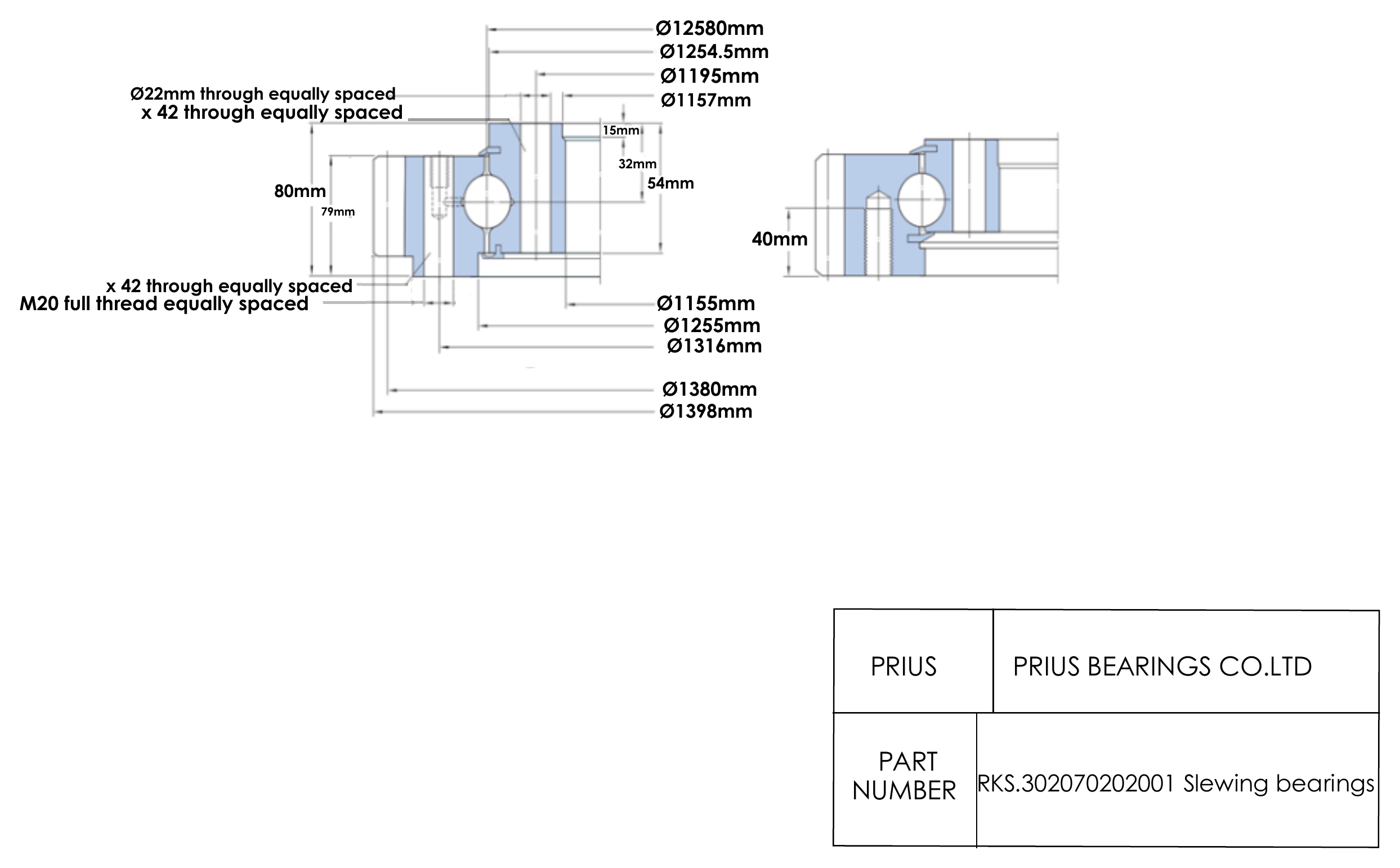 SKF RKS.302070202001 2D dimensional drawing PRIUS BEARINGS RKS.302070202001 2D dimensional drawing