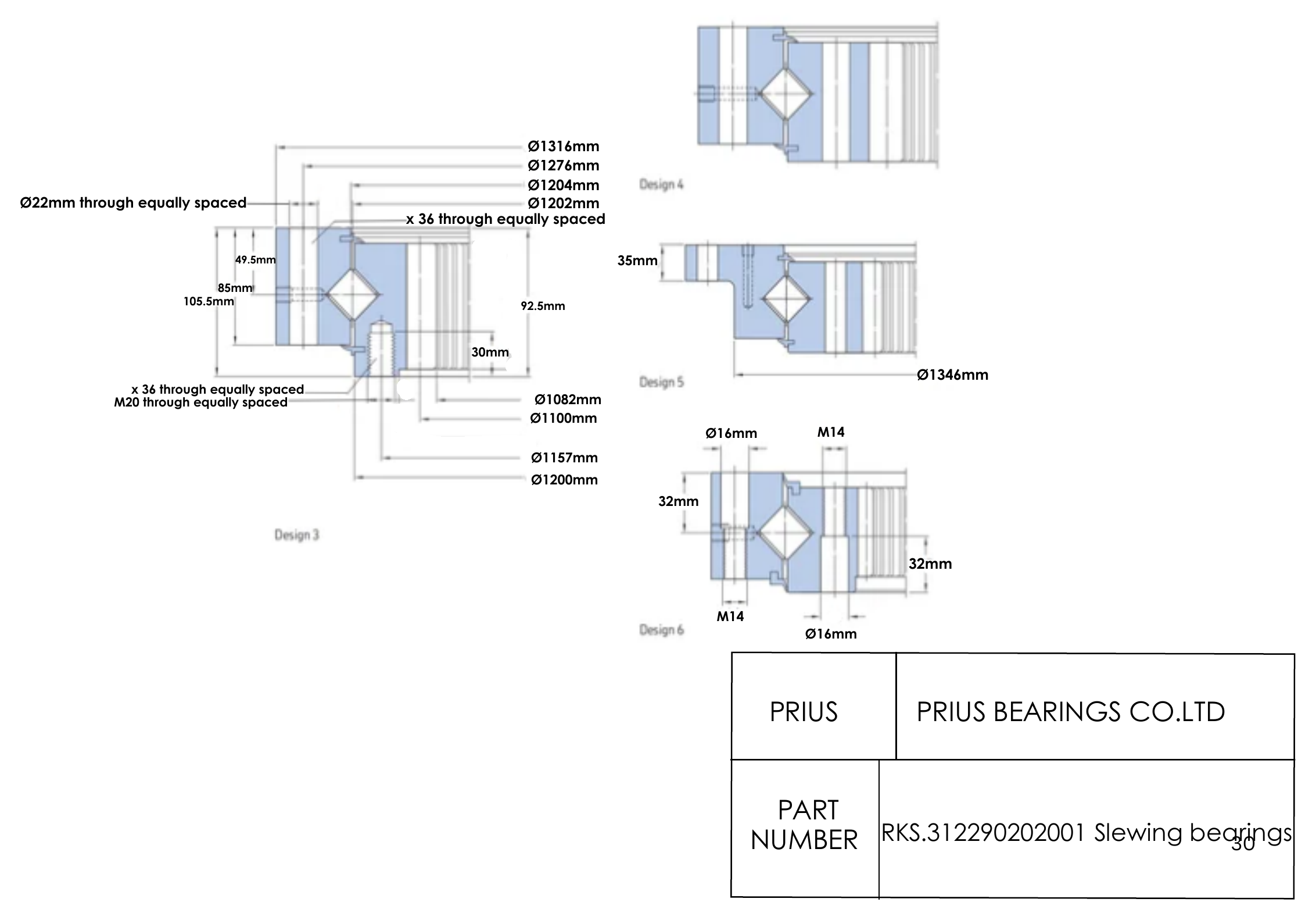 SKF RKS.312290202001 2D dimensional drawing PRIUS BEARINGS RKS.312290202001 2D dimensional drawing