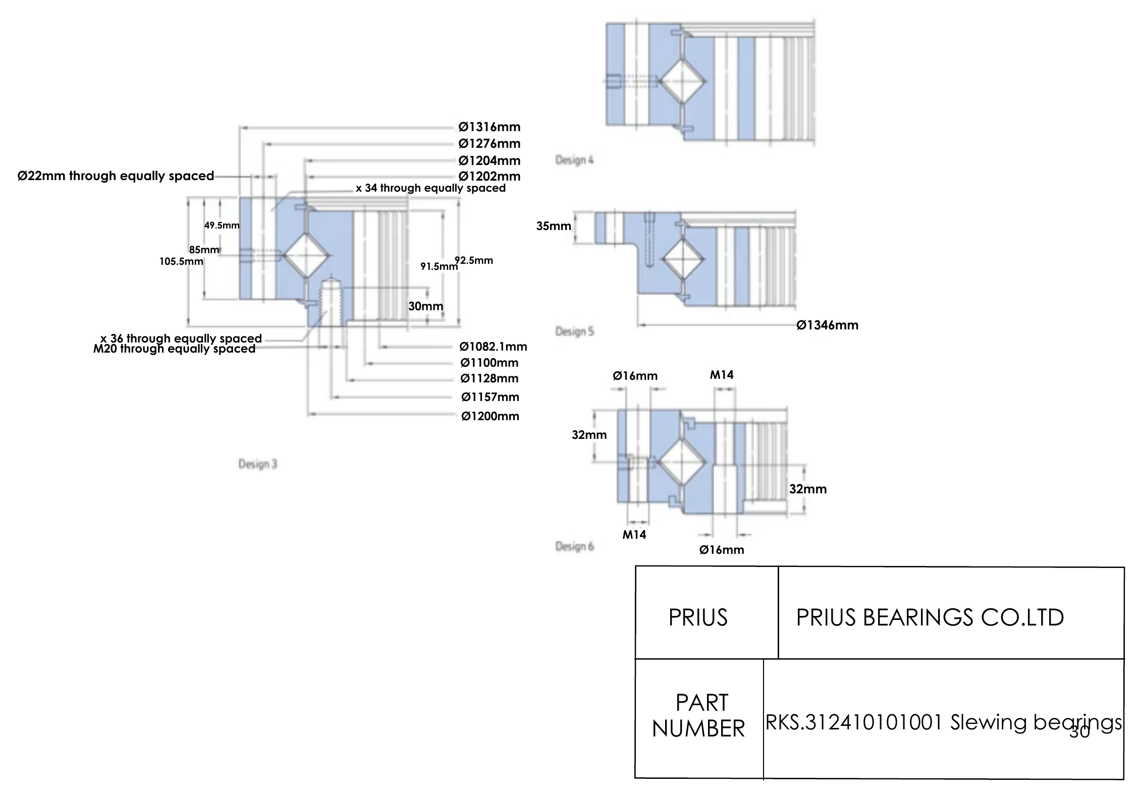 SKF RKS.312410101001 2D dimensional drawing PRIUS BEARINGS RKS.312410101001 2D dimensional drawing