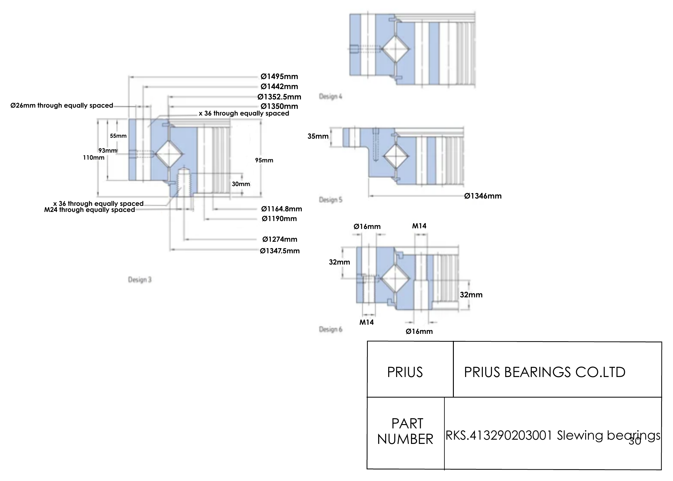 SKF RKS.413290203001 2D dimensional drawing PRIUS BEARINGS RKS.413290203001 2D dimensional drawing