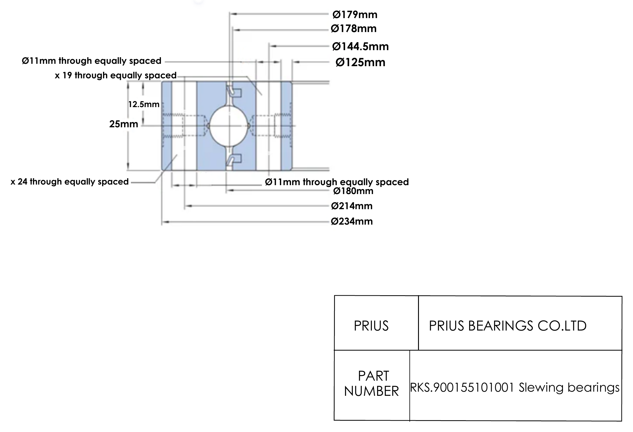 SKF RKS.900155101001 2D dimensional drawing PRIUS BEARINGS RKS.900155101001 2D dimensional drawing